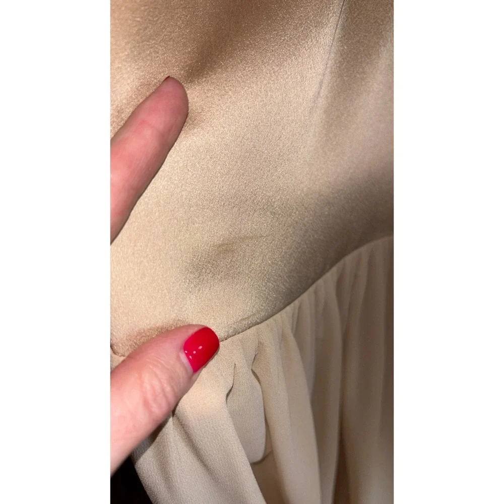 Show Me Your Mumu Dalia Maxi Dress Womens Small Champagne Luxe Satin Lined